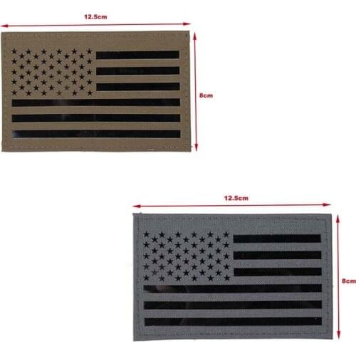 Outdoor CB/WG TMC2277 Military Huntting Large US Flag Patches Badge Infrared Patch 12.7x7.9cm