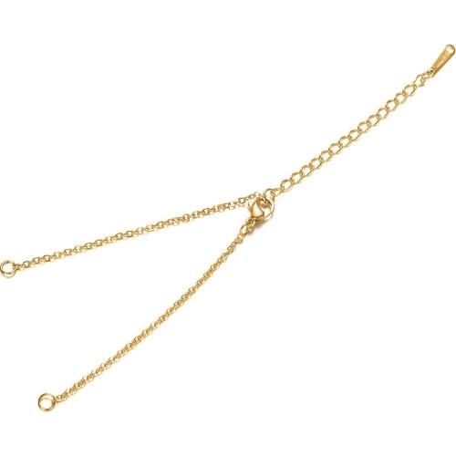 Lyvior Titanium Steel Polished Braided Chains 2.6+2.6+2.3inch, Fashion Jewelry Accessories DIY Double Circle Bracelet