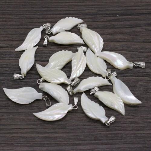 Natural Shell Pendant Milky Leaf Shaped Exquisite Shell Charms For Jewelry Making DIY Bracelet Necklace Earrings Accessories