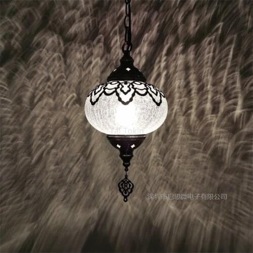 Big size Mediterranean style Art Deco Turkish ice-cracked Pendant Lamp Vintage Exotic Restaurant Hotel Bar Cafe Decoration