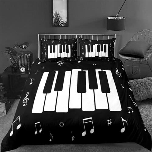 Piano Pattern Printed Duvet Quilt Cover Music Bedding Set Pillowcase 200x200 Single Tiwn Dounle Queen King Size Adult Child