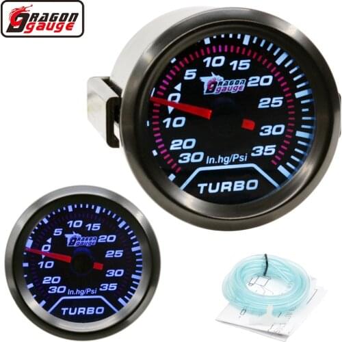 Dragon Unuversal 2 Inch Sunglasses Black Shell Blue Light Auto Car Turbine Turbo Vacuum Meter In.Hg Boost Gauge Free Shipping
