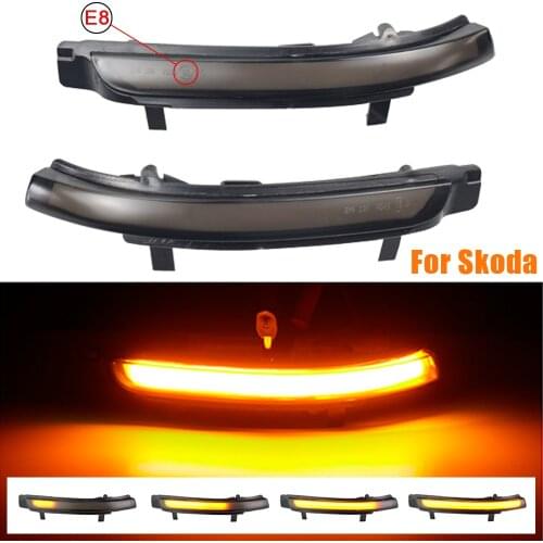 Dynamic Turn Signal LED Side Rearview Mirror Indicator Blinker Repeater Light For Skoda Octavia MK2 1Z 09-13 Superb B6 3T 08-14