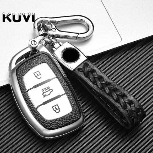 TPU Leather Car Key Case Cover Protection Shell Skin For Hyundai iX20 I30 IX35 I40 Ix25 Tucson Verna Sonata Car Keyring