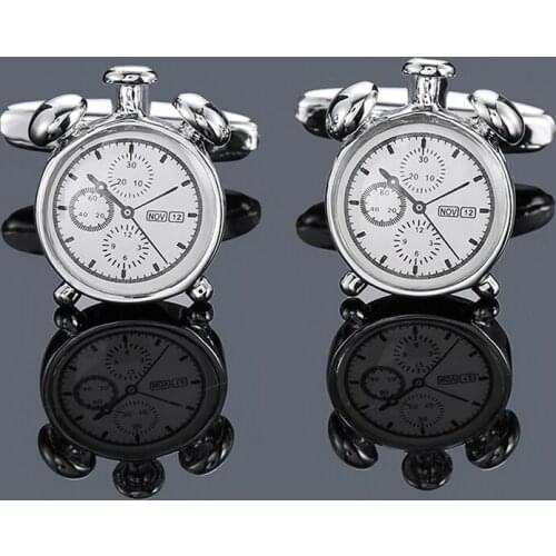 DY The new high quality brass Silvery round the clock Cufflinks Mens French shirt Cufflinks free shipping