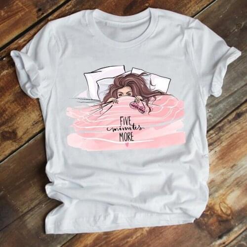 Women Clothing Watercolor Cartoon 90s Girl Trend Style Fashion Summer Clothes Print Top Graphic Tshirt Female Tee T-shirt