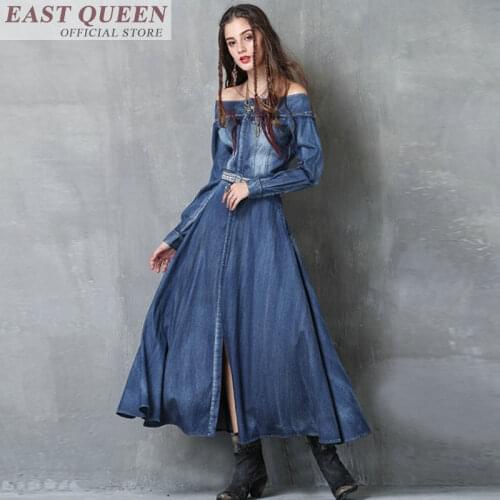 Summer dress off shoulder 2019 plus size dresses for women casual sundresses maxi long dresses boyfriend jeans dress FF349 A