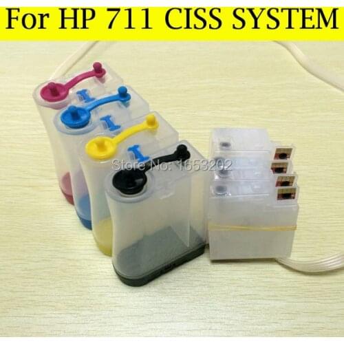 1 Set Best Continuous Ink Supply System For HP 711 Use For HP Designjet T120 T520 120XL 520 Printers With 711XL 711 CISS