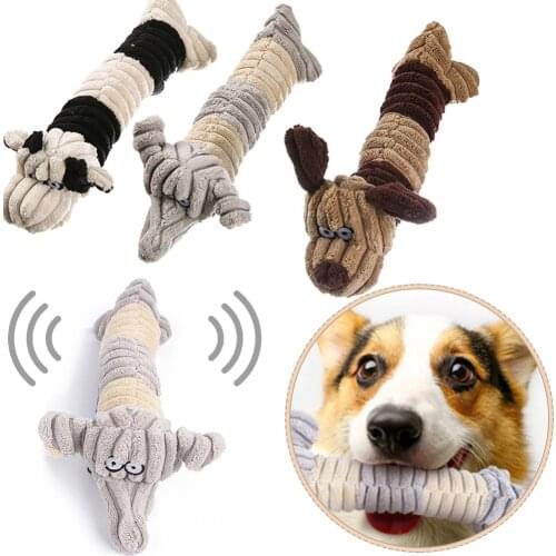 1pc Plush Squeak Toy For Dog Puppy Chew Training Sounding Pet Toys Fleece Beef Elephant Types Available Drop Shipping