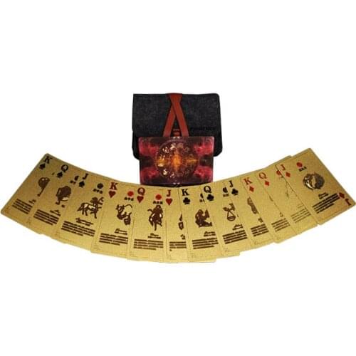 12 Constellation Playing Cards 1 set Gold Pokers Luxury 24K Gold Waterproof Poker Cards
