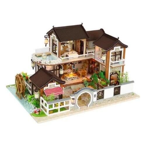 13848 Large Wooden Doll House Miniature DIY Dollhouse With Furnitures big size house Dream in ancient town Birthday Gift