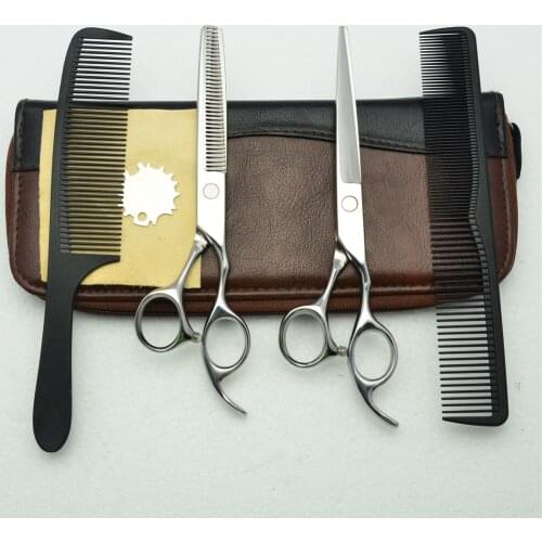 4Pcs Suit 5.5''/6.0''/6.5'' C1006 Customized Logo Cutting Scissos +Thinning Shears +Comb Professional Hair Hairdressing Scissors