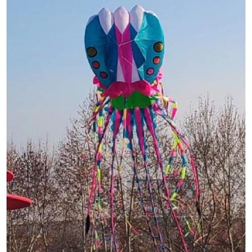 Jellyfish large cerf volant vlieger kites adults soft kite flying cometas windsock pulpo ripstop fun factory inflatable kite