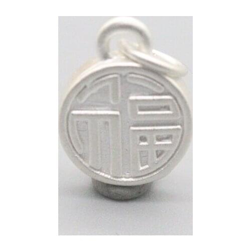 S999 Pure Silver Retro Taiyin 3D Hard Real Silver Baby Bless Round Charms Red Rope Womens Bracelet Accessories