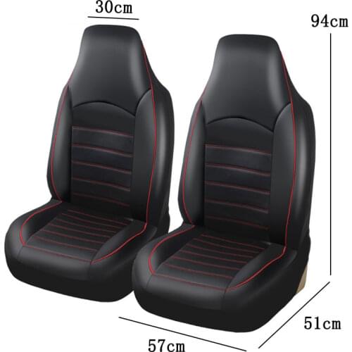 2PCS High Back Bucket Car Seat Covers PU Leather Waterproof Seat Cushion Cover Universal For Most Auto Truck SUV For VW Golf