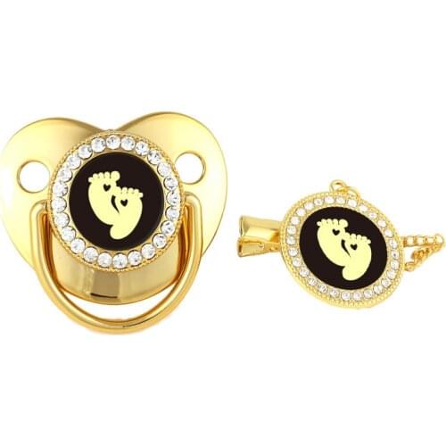 Little Feet Diamond Pacifier Baby Play Mouth Crown Silicone Children Weaning Artifact Chupetes Para Bebes Chupeta De Luxo Cоска