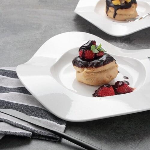 French dessert plate, exquisite dishes, molecular dishes, steak dishes, snacks, special-shaped ceramic creative dessert plates