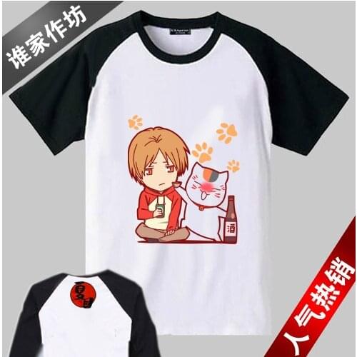 Tops Anime Natsume Yuujinchou Cosplay T-shirt Summer Short Sleeve Cute Casual Fashion MEN&WOMEN T-shirt Free Shipping