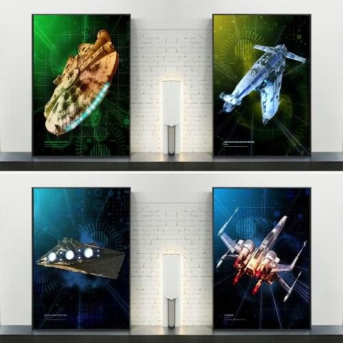 Disney Star Wars Vehicles Canvas Paintings on the Wall Art Posters and Prints Millennium Falcon Decor Pictures For Living Room