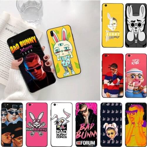 HUAGETOP Bad Bunny artist black Phone Case Hull For Vivo Y91c Y17 Y51 Y67 Y55 Y7s Y81S Y19 V17 vivos5
