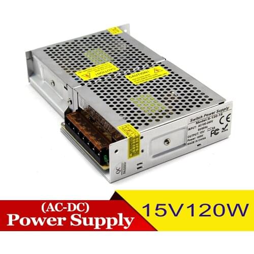 15V 8A 120W Switching Power Supply Unit Driver 110v 220V AC DC15V SMPS for LED Strip Display Light CCTV Free Shipping