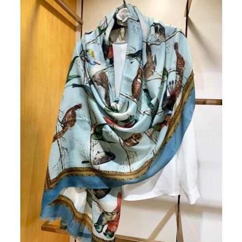 Kinds of Birds Cashmere Shawl Long Warm Scarf Headband BIRD-LOVING Animal Pashmina Lady Accessory Multi Function YR63