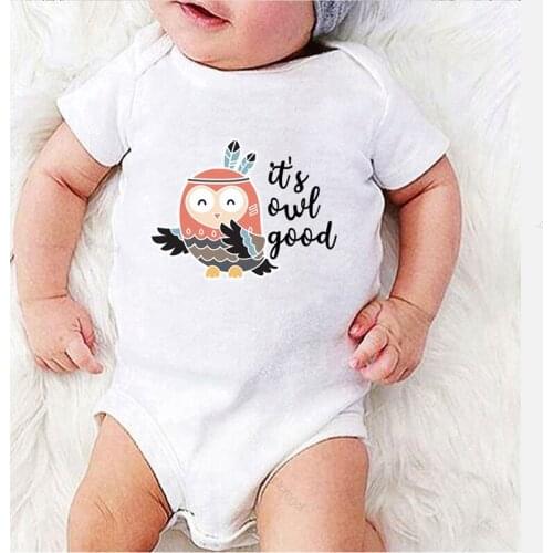 Boy Infant Children Jumpsuits Its Owl Good Printed Cartoon Cotton for Newborns Girl Winter Clothing Baby Clothes Bodysuit