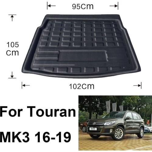 For Touran MK3 2016-2019 Auto Car Rear Boot Cargo Liner Tray Trunk Luggage Floor Carpet Mats Carpets Pad Mat