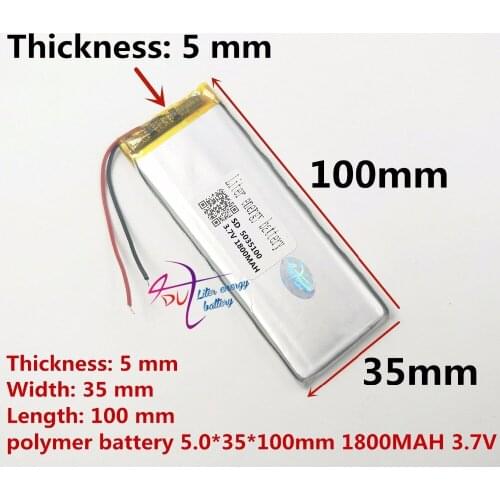 Best battery brand 3.7V polymer lithium battery 5035100 0535100 MP5 MP4 digital products 1800MAH