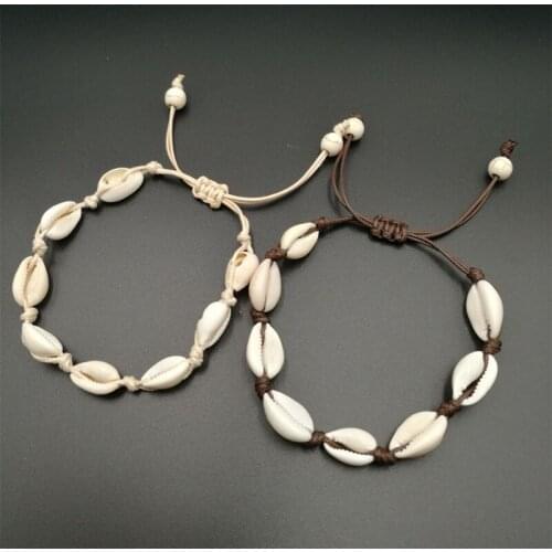 Lucky Boho Sea Shells Bracelets & Bangles Rope Chain Bracelet Woman Girls Simple Beach Jewelry Best Friend Gifts