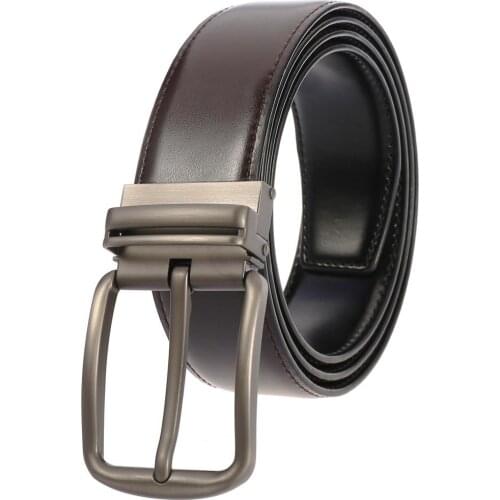 Fashion Leather Belts Men Pin Buckle Male Waistband Black Cow Leather Mens Belt 3.4cm Width 110 to130CM