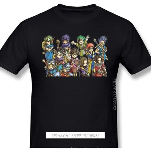 Heroes Anime Clothes Design Dragon Quest Funny Anime Manga 100% Cotton Camiseta Men T-Shirt