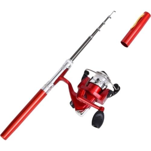 Pen Fishing Rod Reel Combo Set Premium Mini Pocket Fishing Po-le Kit Telescopic Fishing Rod + Spinning Reel Combo Kit