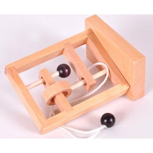 Desk Novelty 3D Wooden Rope Loop Puzzle IQ Mind String Brain Teaser Game For Adults Kids