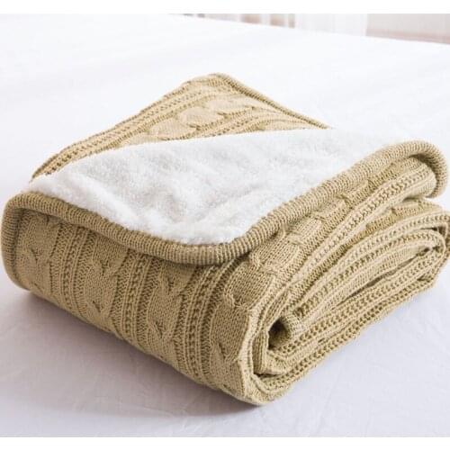 New Fleece knitted blanket soft warm handmade crochet portable blankets for bed sofa Travel Winter Autumn 120*180cm home textile