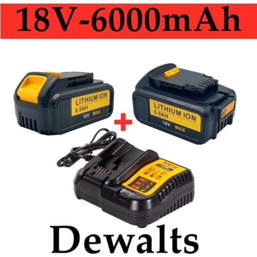 New 18V 6000mAh Liion Battery DCB180 Rechargeable Battery For DEWALT DCB180,DCB181 XJ DCB200,DCB201,DCB201-2,DCB204,DCB20 DCB182