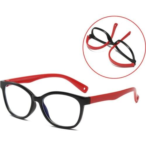Anti Blue Light Kids Glasses Square Children Boy Girls Computer Optical Frame Reflective Blocking Eyeglasses Filter Soft Frame