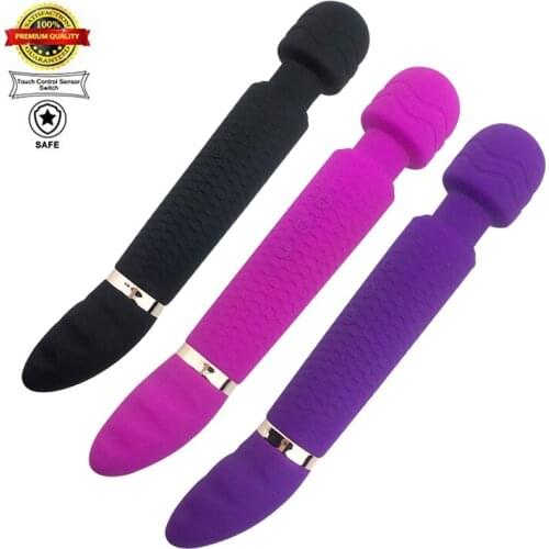 Wand Double Penetration Vibrators USB Chargeable Vibrating AV Stick Clamp Clitoris Stimulator Adult Products Sex Toys for Women