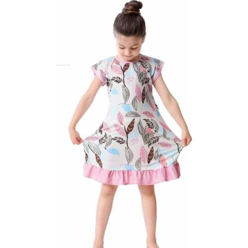 Toddler Girls Pajama Dress Casual Baby Nightgown Comfortable Kids Nightdress Summer Short Sleeve Vestido 3D Printing Dresses