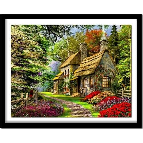 Needlework Diy Diamond Embroidery House Villa Scenery Hovel European Home Diamond Painting Cross Stitch Decor Full Square