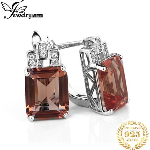 JewelryPalace 7.5ct Emerald Cut Nano Simulated Zultanite Color Change Diaspore Huggie Hoop Earrings 925 Sterling Silver Earrings