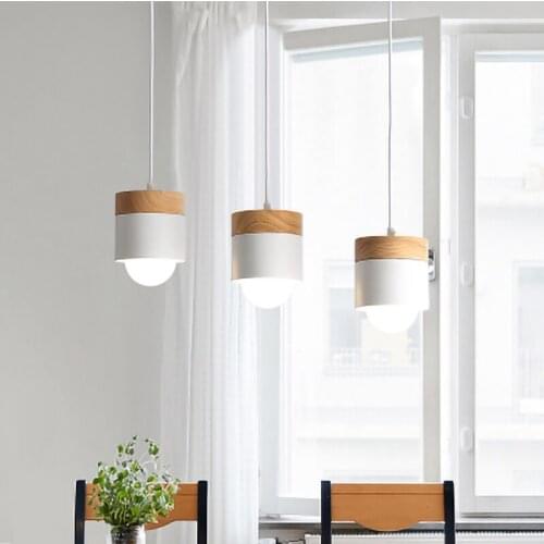 Modern Home Decoration LED Chandelier Nordic Minimalist Macaron Wood tube multi-color Interior hanging light decorative Pendant