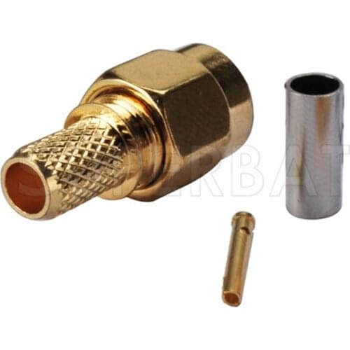 Superbat 10pcs RP-SMA Crimp Plug(female pin) for Coaxial Cable RG58,RG400,RG142,LMR195