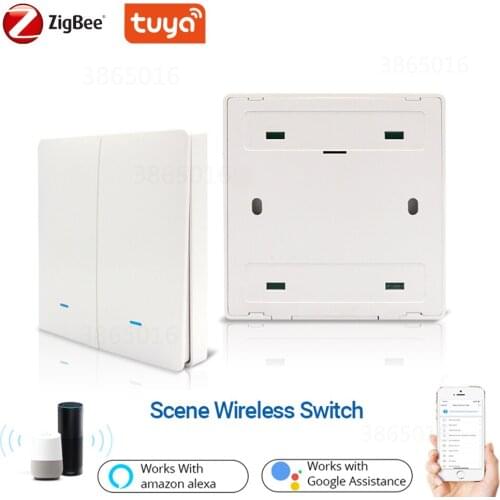 TUYA Zigbee Wireless Smart Scene Switch Light Switch With One Click OnOff Device Works with Alexa Google Home Smartthing