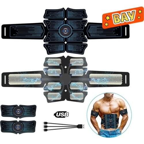 Abdominal Muscle Stimulator Intelligent Trainer EMS 6Pack Total Abs Fitness Equipment Gear Muscles At Home USB Charged Gym