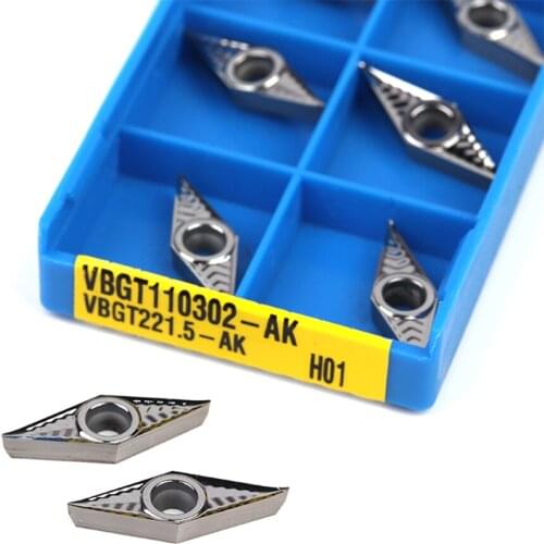 KORLOY VBGT110302 AK H01 VCGT 110302 AK H01 Carbide Insert Aluminum Turning Inserts CNC Lathe Tool For aluminum copper