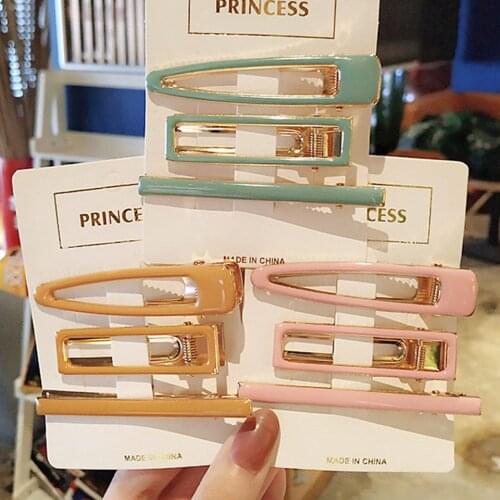 1set Women Girls Cute Colorful Waterdrop Hairpins Metal Hairgrip Sweet Hair Clips Barrettes Slid Clip Fashion Hair Accessories