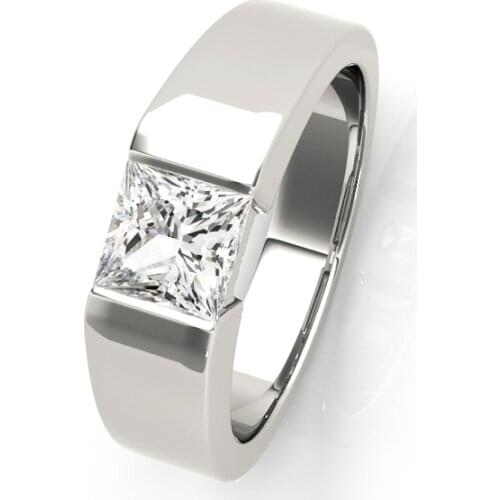 925 Sterling Silver Engagement Jewelry Square Shining White Gem Stone Wedding Finger Rings For Women