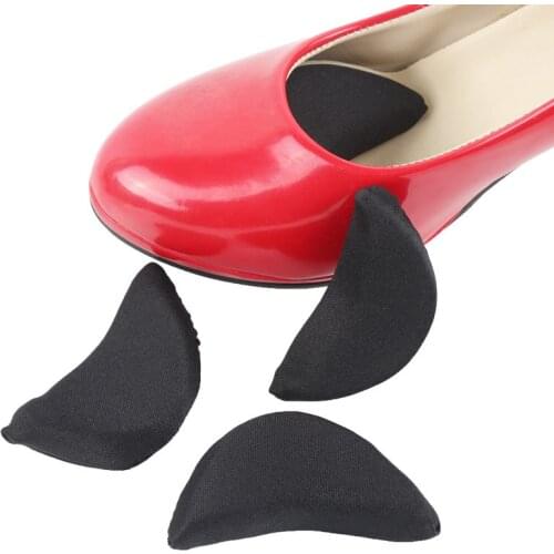1 Pair Foot Care Tool Black Shoe Soft Foam Pads High Heel Pumps Front Insert Protect Toe Cap Protector Cotton Sponge Cushion