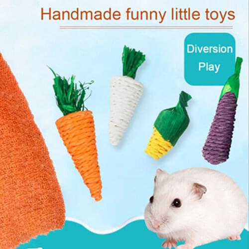 1 PCS Pet Chew Toy Interactive Parrot Teeth Cleaning Toys Straw Plaything For Small Animal Rabbits Rats Hamster Accessories